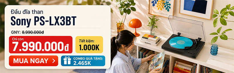 Sắm Đầu đĩa than Sony PS-LX3BT nhận ngay combo quà tặng
