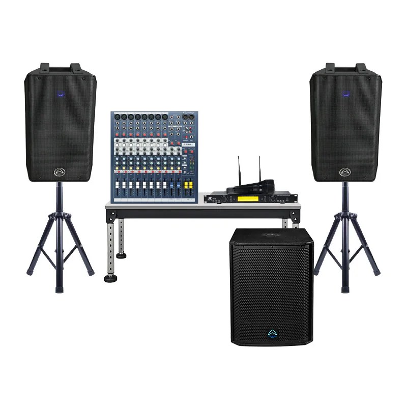 Dàn âm thanh sân khấu biểu diễn Acoustic SK28 (Wharfedale Typhon AX12BT, AX15B, Soundcraft EPM8, JKAudio K310)