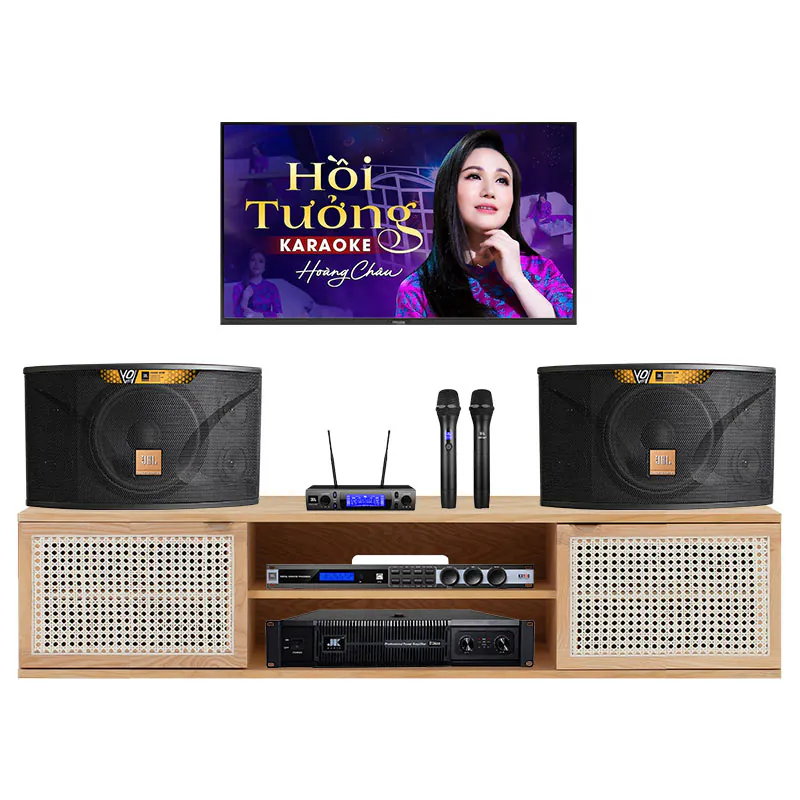 Dàn karaoke gia đình GD143 (JBL Ki112 Gold Edition, KX190, VM300, JKAudio D2600)