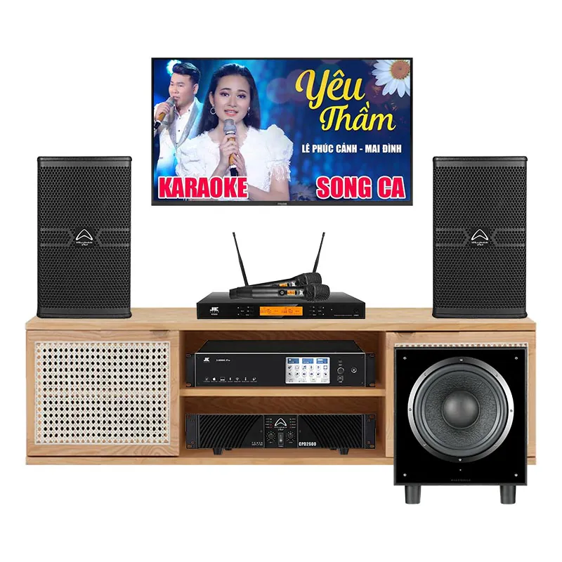 Dàn Karaoke Cao Cấp HDR22 ( Whafedale Anglo E10, CPD2600, Jkaudio X9900 Pro, K500, SW12 )
