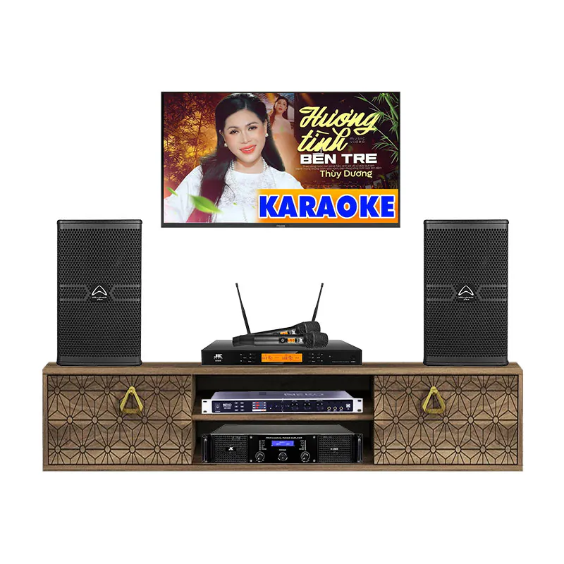 Dàn Karaoke Cao Cấp HDR50 ( Whafedale Anglo E10, Công suất, DK1000, Micro K500)