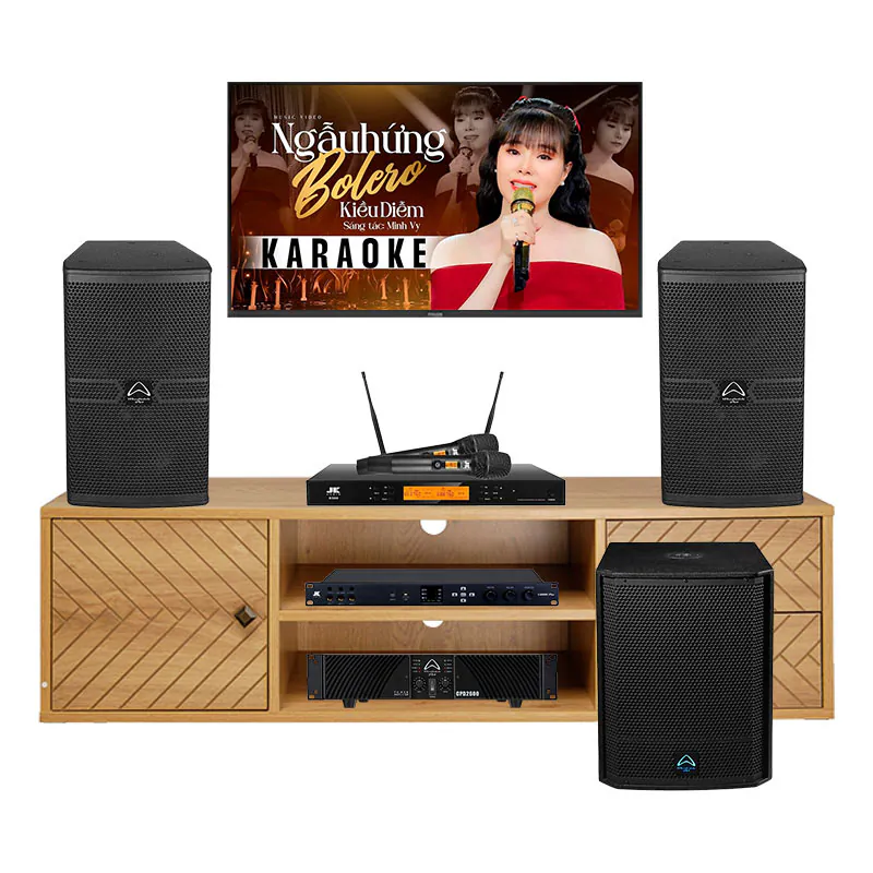 Dàn Karaoke Cao Cấp HDR53 ( Whafedale Anglo E12, Công suất, Jkaudio X6000 Plus, K500, Sub )