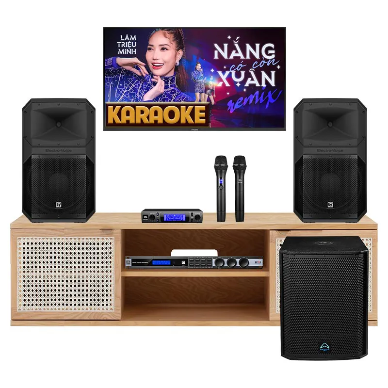 Dàn karaoke gia đình KGD107 (Electro voice Eviva 15P, JBL KX190, VM300, Wharfedale AX15B)
