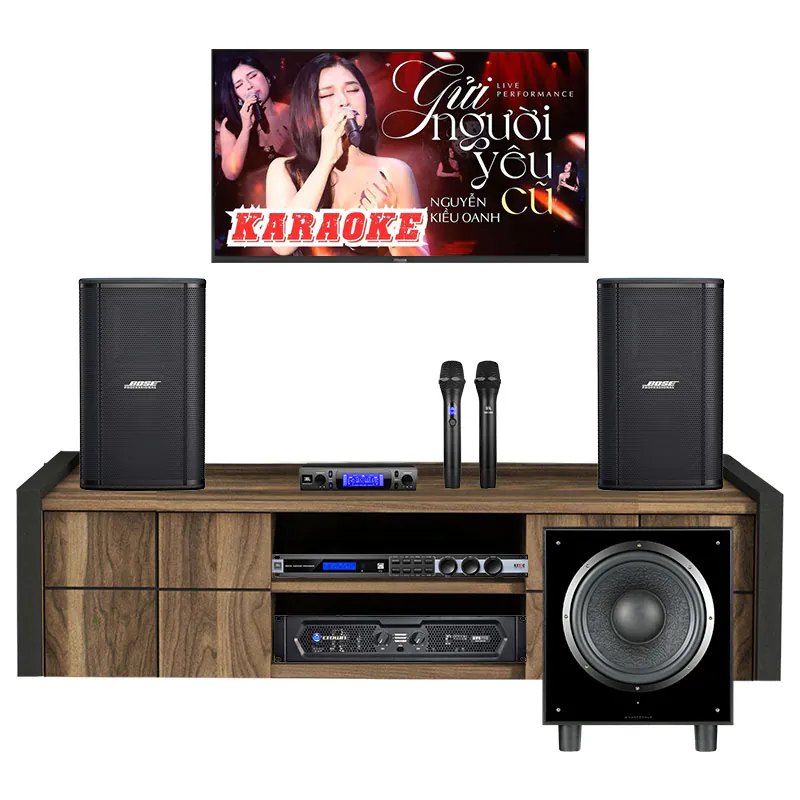 Dàn karaoke gia đình KGD143 (Bose ShowTime SK12, Wharfedale SW12, Crown KVS700, JBL KX190, JBL VM300)