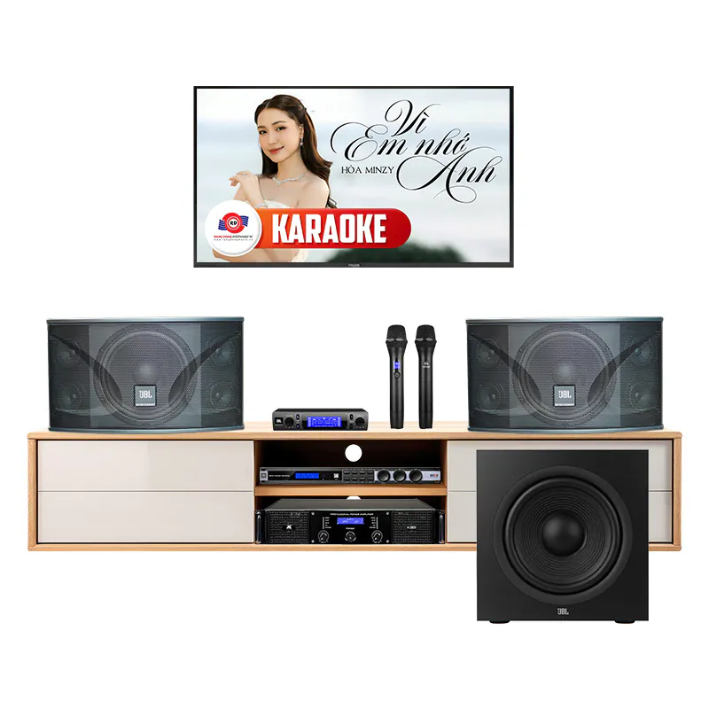 Dàn karaoke gia đình KGD202 (JBL Ki110, Crown KVS500, JBL KX190, JBL VM300, JBL Stage 220P)