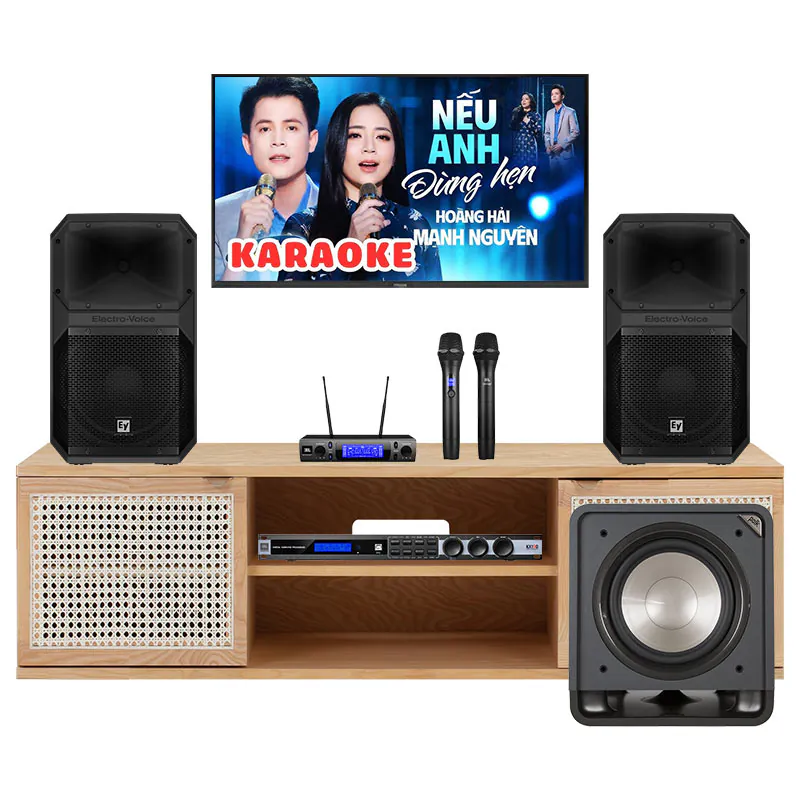 Dàn karaoke gia đình KGD96 (Electro voice Eviva 12P, JBL KX190, JBL VM300, Polk Audio HTS12 )