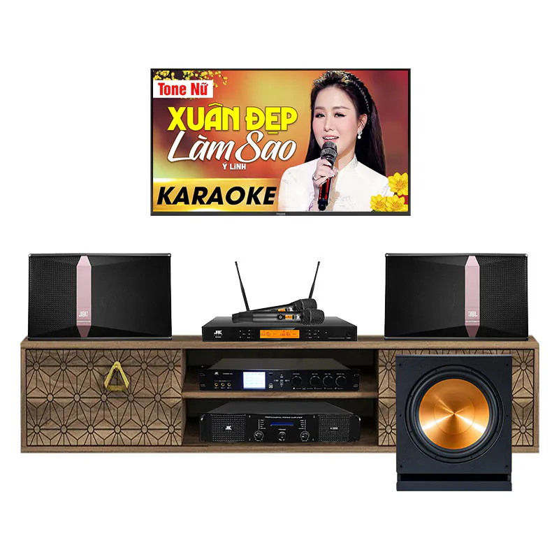Dàn Karaoke JBL KH26 (JBL KI512, X9000 Pro, H2800, Micro K500, Sub Paramax D40)