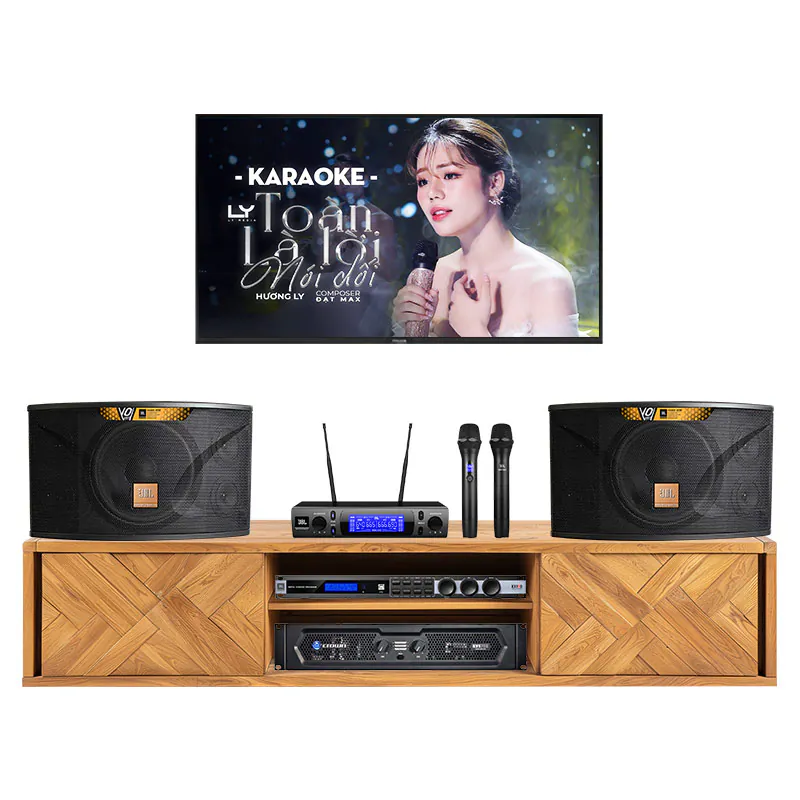 Dàn karaoke gia đình KHD47 (JBL Ki112 Gold Edition, Crown KVS700, JBL KX190, JBL VM300)