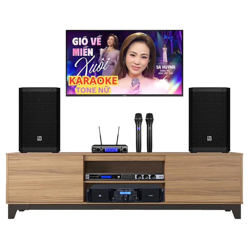 Dàn karaoke gia đình KHD80 (Electro voice ZLX8-G2, JKAudio H2600, JBL KX190, VM300)