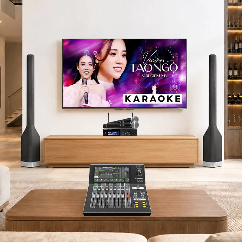 Dàn karaoke gia đình LC33 (LD Systems MAUI P900, Yamaha DM3S, Shure SLXD24D+A/B58-G66)
