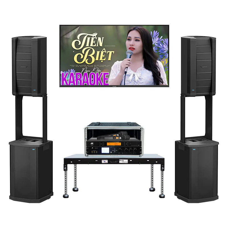 Dàn karaoke Column Array SK11 (Bose F1 Model 812 + sub F1, JKAudio k500, X9000 Pro, Tủ Rack ABS 4U)