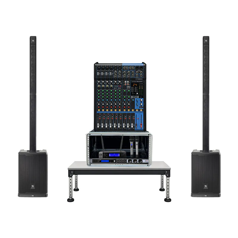 Dàn âm thanh sân khấu biểu diễn Column Array SK17 (JBL PRX ONE, KX190, VM200, Yamaha MG12XU, Tủ Rack ABS 4U)
