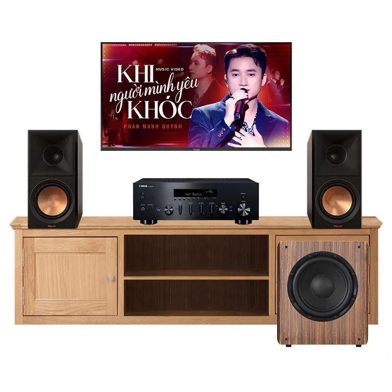 Dàn nghe nhạc Yamaha NH81 (Klipsch RP-600M II, Yamaha R-N600A, sub Kadma SU30)