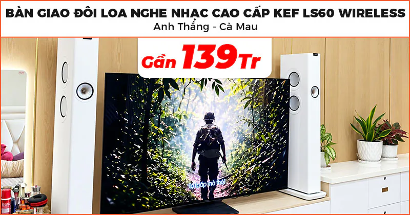 Bàn giao cặp loa nghe nhạc bluetooth cao cấp trị giá gần 139 triệu đồng cho anh Thắng ở Cà Mau