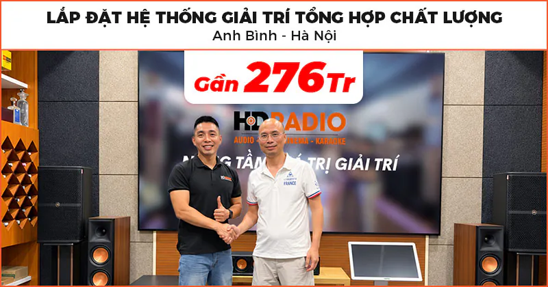 Lắp đặt Hệ thống giải trí tổng hợp chất lượng trị giá 276 triệu đồng cho anh Bình ở Long Biên, Hà Nội (Kiwi S803A, JKAudio B9, X6000 Plus, D2800, Wharfedale WH12 NEO, Klipsch RP-1200SW, RP-500M II, RP-404C II, RP-6000F II, Yamaha RX-A4A)