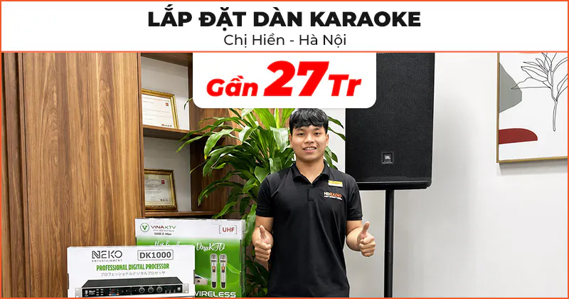 Lắp đặt dàn karaoke cho chị Hiền ở Hai Bà Trưng, Hà Nội