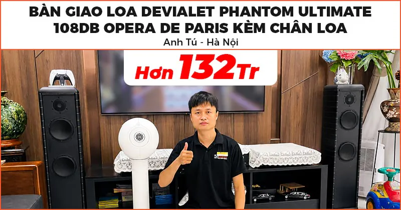 Bàn giao mẫu loa bluetooth cao cấp kèm chân loa trị giá hơn 132 triệu đồng cho anh Tú ở Gia Lâm, Hà Nội