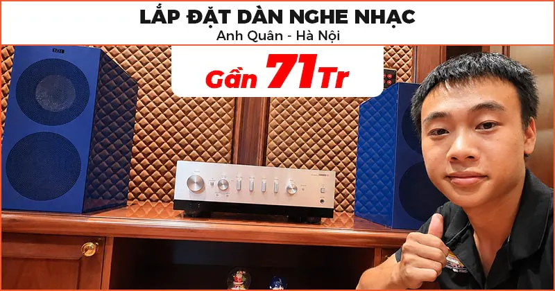Lắp đặt dàn nghe nhạc chất lượng cho anh Quân ở Nam Từ Liêm, Hà Nội