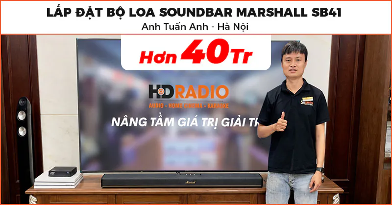 Lắp đặt Bộ loa Soundbar xem World Cup trị giá hơn 40 triệu đồng cho anh Tuấn Anh ở Hà Đông, Hà Nội