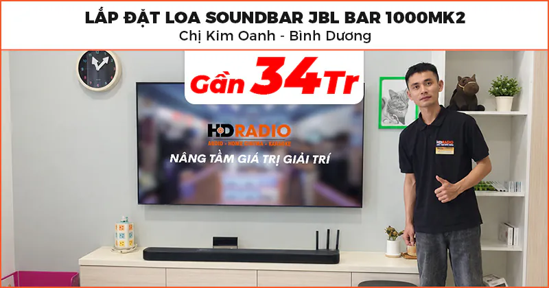 Lắp đặt Bộ Loa Soundbar JBL Bar 1000MK2 cho chị Kim Oanh