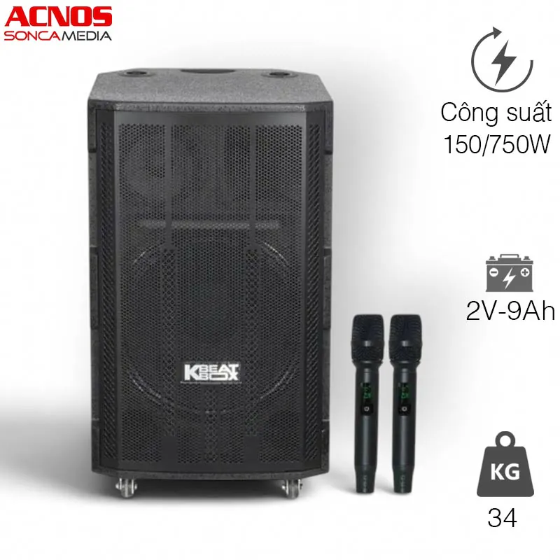 Loa Acnos CB4800Pro, Bass 40cm, Công suất 150W, Bluetooth 5.0, OTG USB-C, HDMI ARC, OPTICAL, Kèm 2 Mic Loa Acnos CB4800Pro, Bass 40cm, Công suất 150W, Bluetooth 5.0, OTG USB-C, HDMI ARC, OPTICAL, Kèm 2 Mic