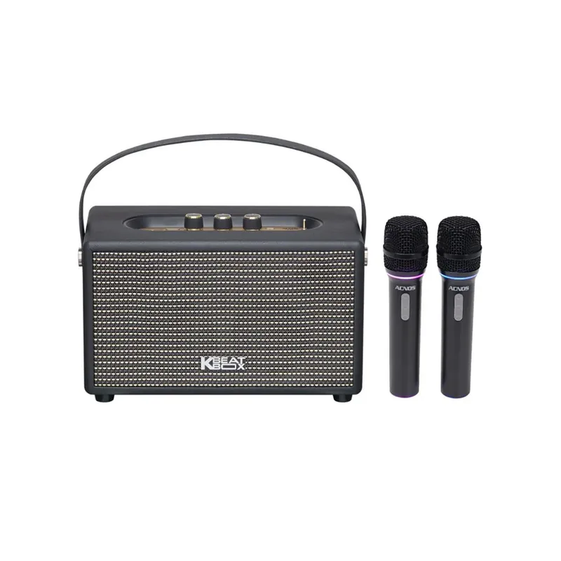 Loa Acnos Lat Nano 68 (Công suất 60W, Pin 8h, Bluetooth 5.0, Echo, Delay, Reverb, AUX, USB-A, USB-C, Kèm 2 Mic)
