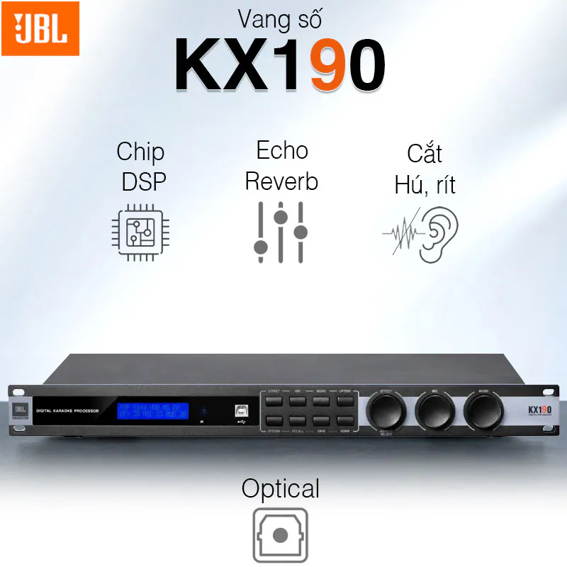 Vang số JBL KX190, 6 kênh, DSP, Optical, RCA, USB