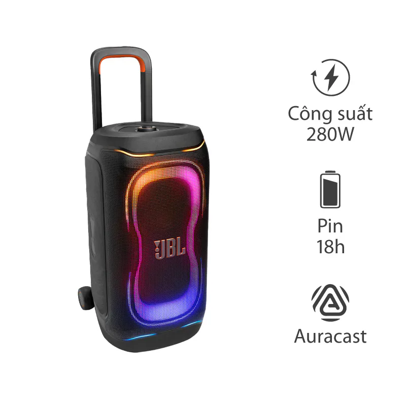 Loa JBL PartyBox 330, Công suất 280W, Pin 18h, AUX, Micro, Bluetooth 6.0, IPX4, AI Sound Boost, Auracast