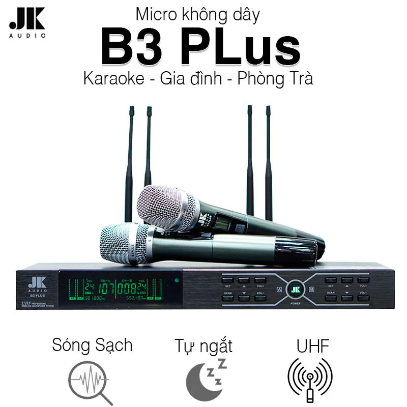 Micro không dây JKAudio B3 Plus, Cảm biến tự ngắt, Dò sóng sạch, Hạn Chế Rú Rít