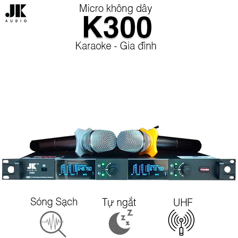 Micro Không Dây JKAudio K300, Cảm biến tự ngắt, Dò sóng sạch