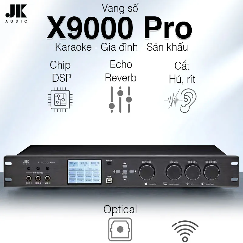 Vang số JKaudio X9000 Pro, Chống Hú Rít, 6CH, Chip DSP mới