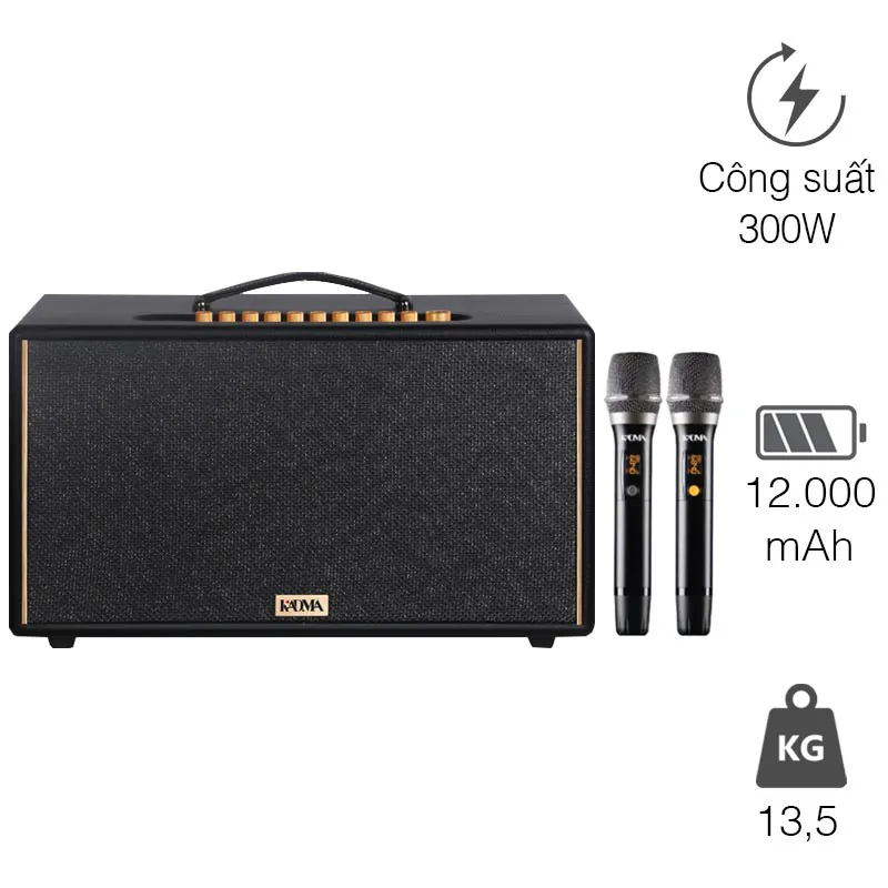 Loa Kadma KM-KS68, Bass 20cm, Công suất 300W, Bluetooth 5.3, Optical, HDMI, USB)