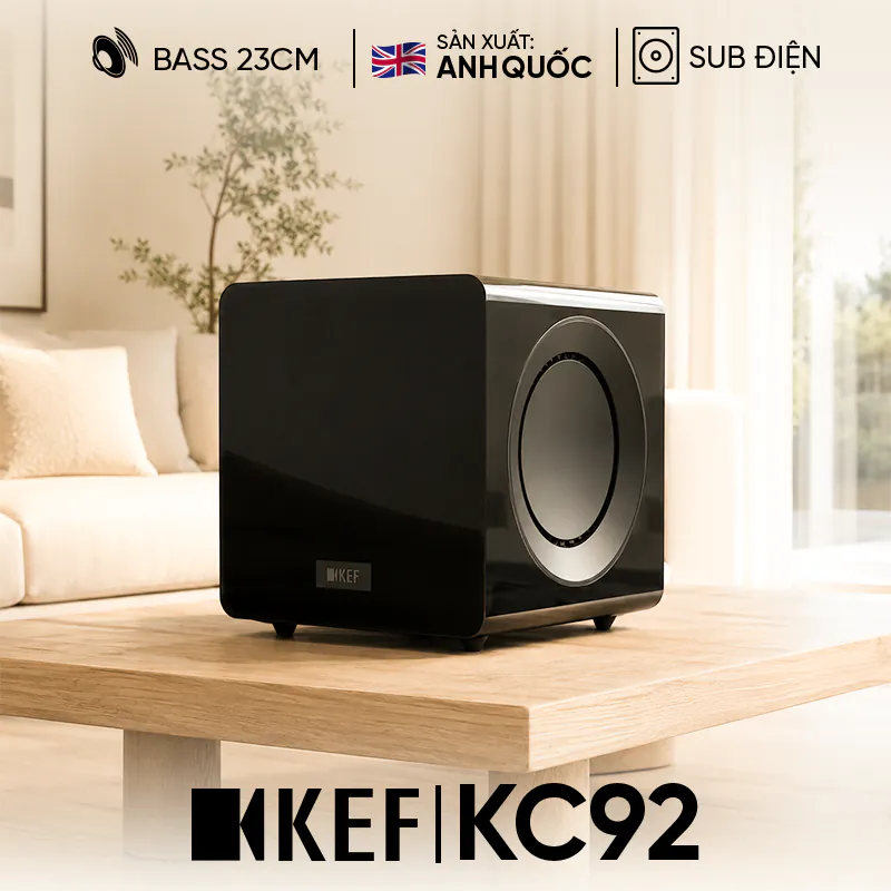 Loa Sub KEF KC92, Bass 23cm, Công Suất 1000W RMS, Sub điện