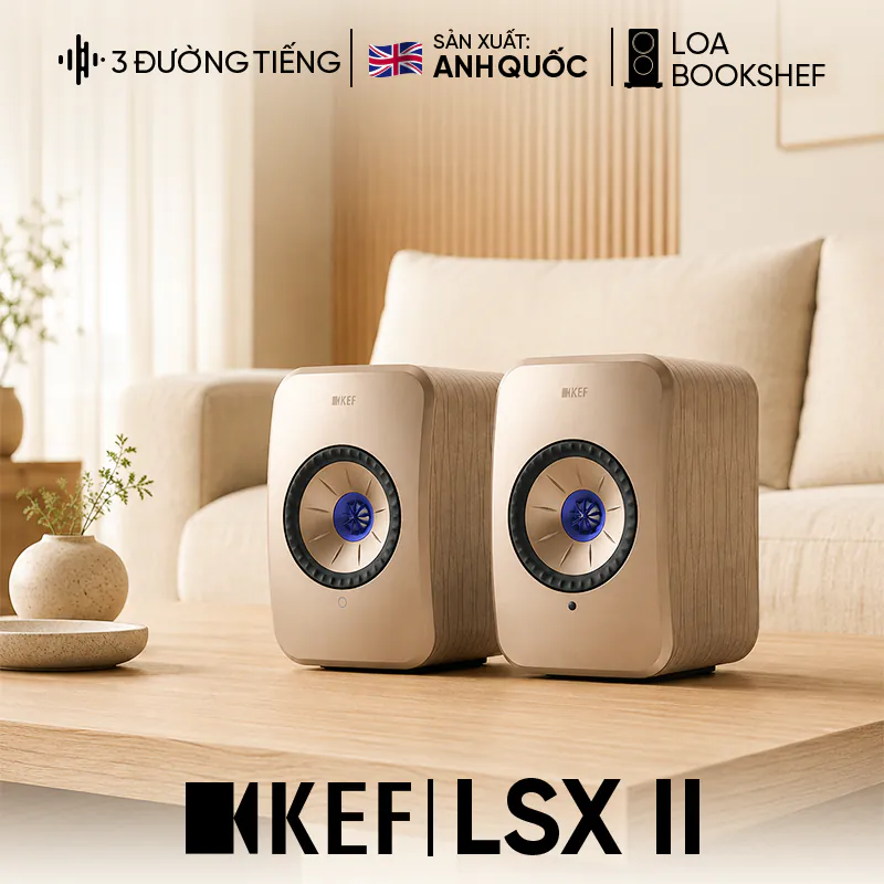 Loa KEF LSX II, Công suất 200W, Bluetooth, WiFi, HDMI ARC, Optical, AUX