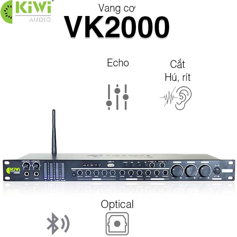 Vang cơ Kiwi VK2000, 4CH, Bluetooth, Optical, Chống hú