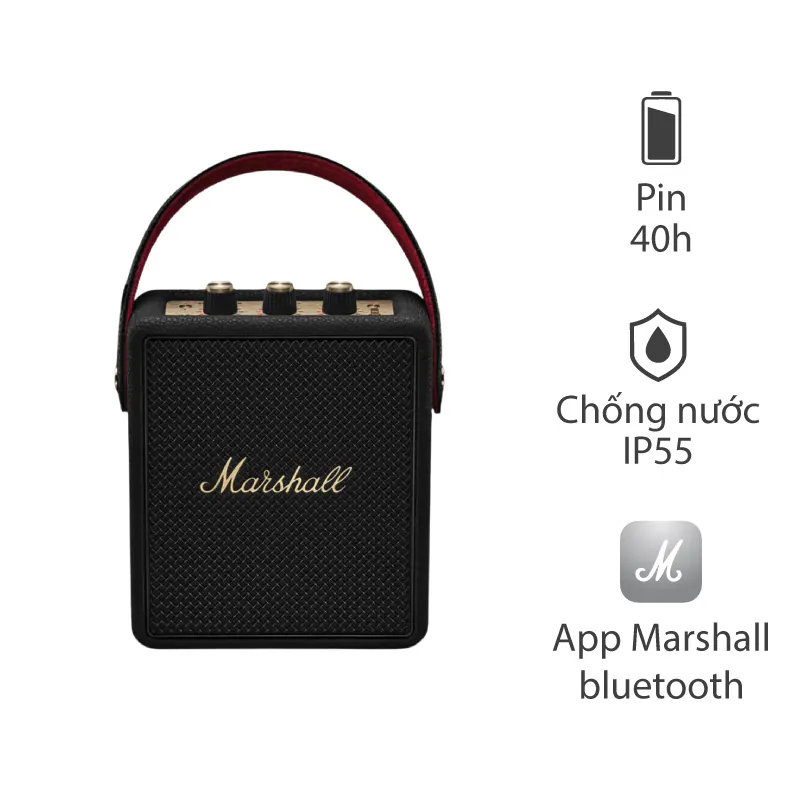 Loa Marshall Stockwell 3, Pin 40h, Chống nước IP55, Bluetooth 5.3, Auracast