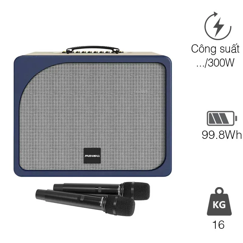Loa Paramax Evox,Bass 20cm, Công suất 300W, Bluetooth 5.3, USB, HDMI ARC, Optical, AUX