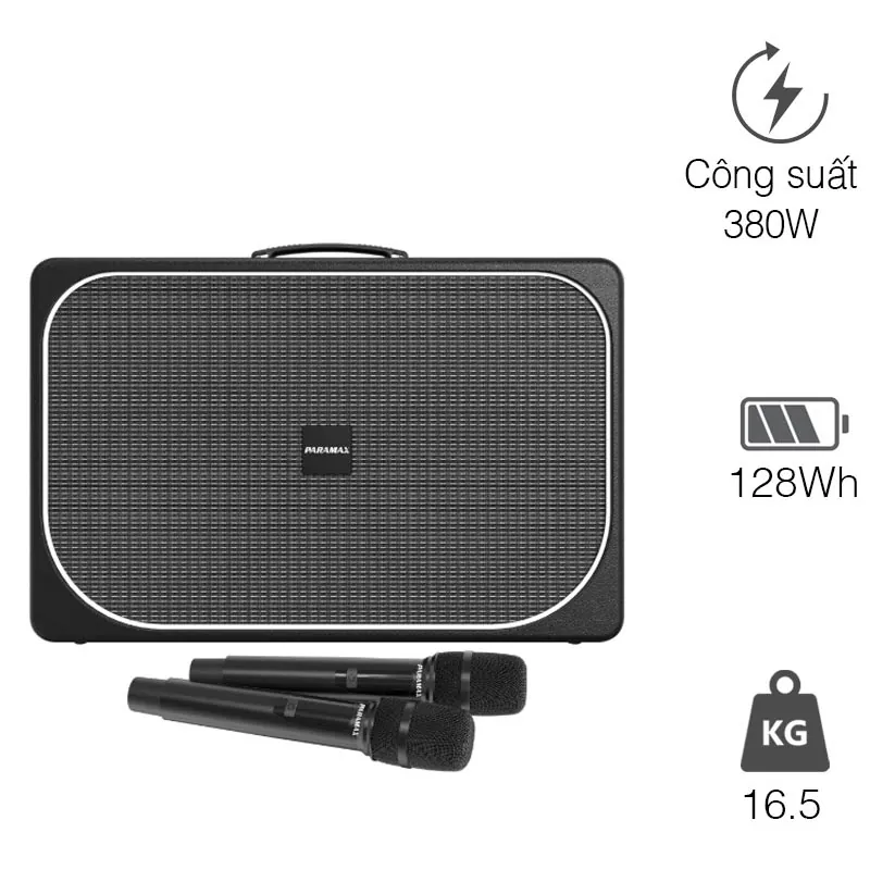 Loa Paramax Sono Max, Bass 25cm, 380W, Bluetooth 5.3, USB, Optical