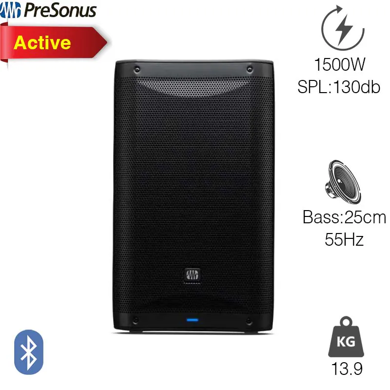 Loa PreSonus AIR XD10 (Bass 25.4 cm,Công suất 1500W, Bluetooth 5.0 TWS, DSP, Mixer 3 kênh, XLR/TRS, AUX)