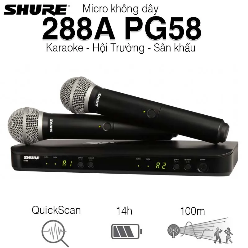 Micro không dây Shure BLX288A/PG58