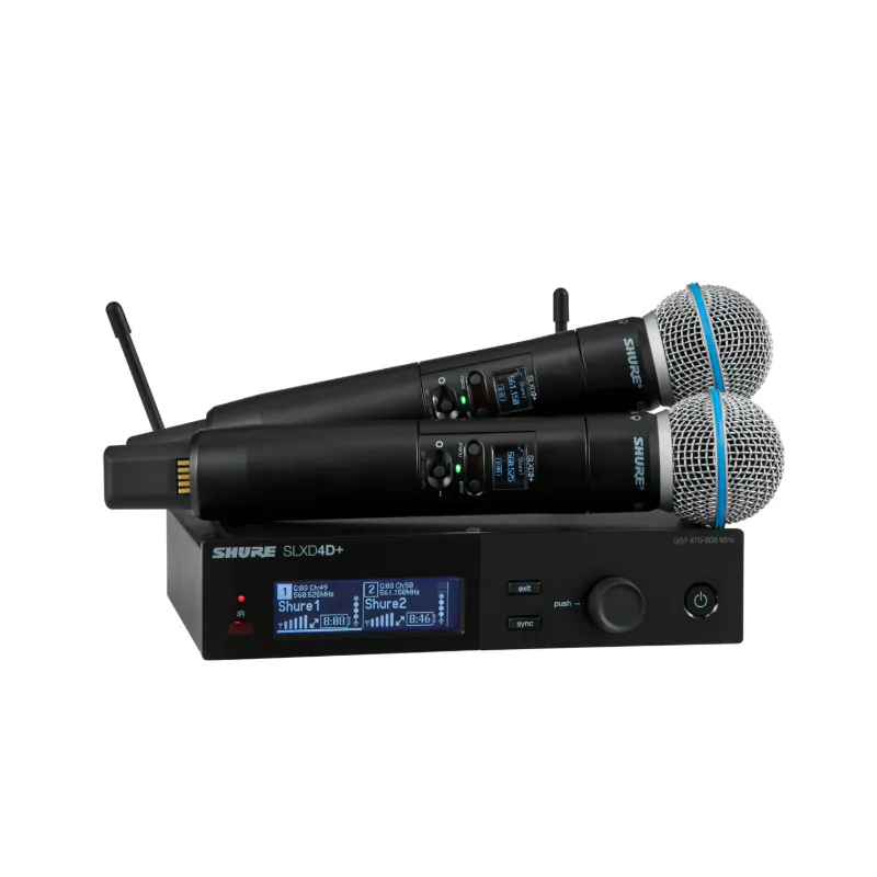 Micro Shure SLXD24D+A/B58-G66 (Digital 24-bit, Chống hú tự động, Pin 8 giờ) Micro Shure SLXD24D+A/B58-G66 (Digital 24-bit, Chống hú tự động, Pin 8 giờ)