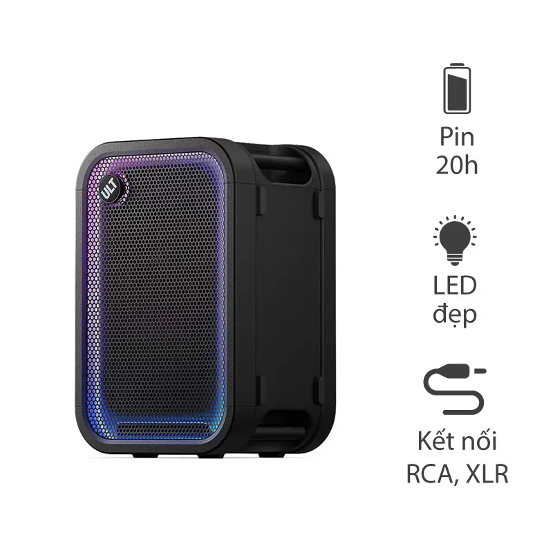 Loa Sony ULT Tower 5 (SRS-ULT500), Bass 230 mm, Công suất 300W, Pin 20H, IPX4, Bluetooth 5.3, RCA, XLR, USB, MIC IN 6.3 mm, App Sony Sound Connect