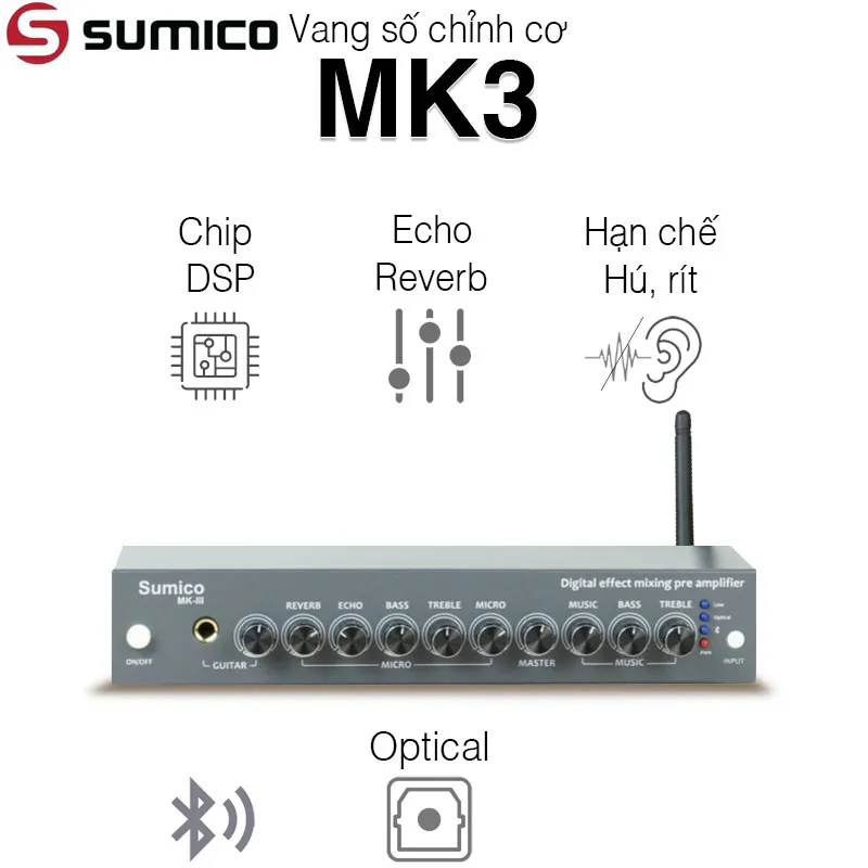 Mixer Sumico MK3, Optical, Bluetooth, Echo + Reverb