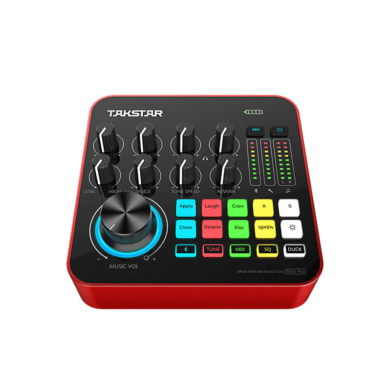 Sound Card Takstar MX1 Pro (DSP, 12 Tông Autotune, Bluetooth, OTG, XLR, 3.5 mm, 6.5 mm)