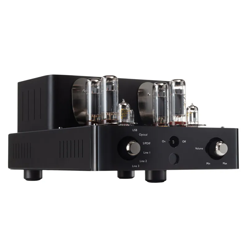 Amply Unison Research Triode 25 Black Edition, 7 bóng Gold Lion, Công suất 50W/kênh, RCA Line, USB, SPDIF và Toslink