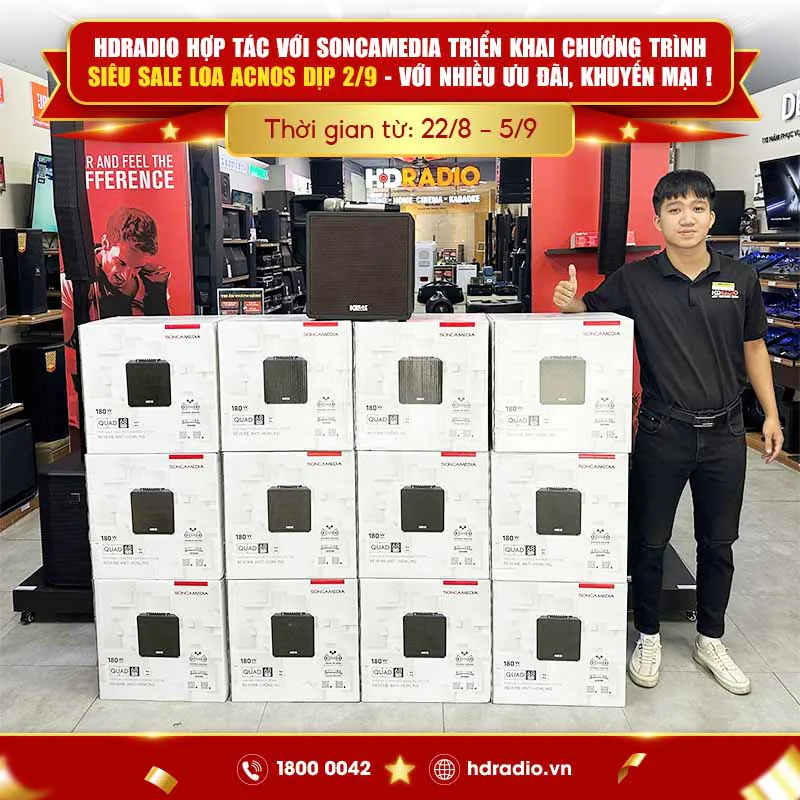 HDRadio hợp tác với SoncaMedia triển khai chương trình sale Loa Acnos