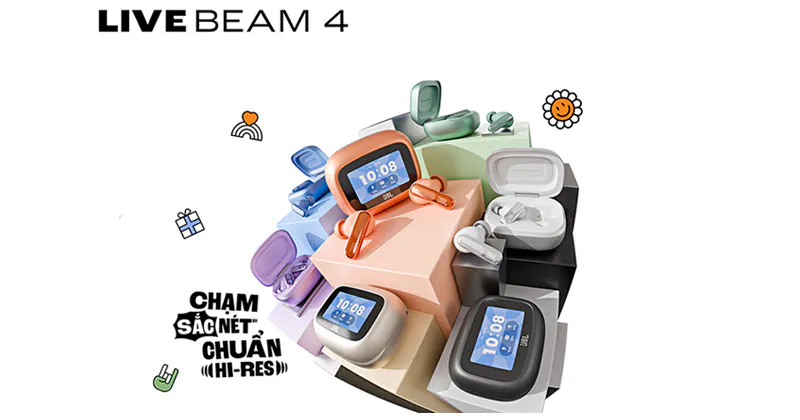 JBL Live Beam 4 ra mắt: Tai nghe TWS mới với Smart Charging Case, ANC 2.0 và 6 mic AI
