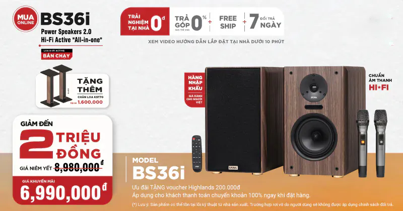Mua Dàn Loa Kadma BS36i Giá Chỉ Còn 6.990.000đ - Tặng Kèm Chân Loa KST70 Cao Cấp Mua Dàn Loa Kadma BS36i Giá Chỉ Còn 6.990.000đ - Tặng Kèm Chân Loa KST70 Cao Cấp