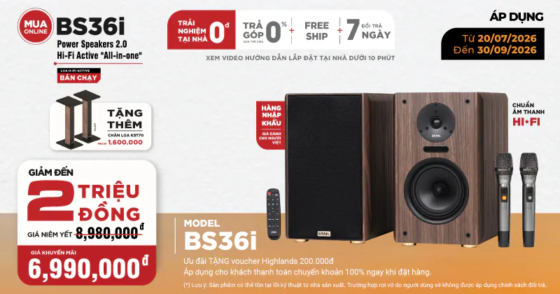 (SALE LỚN 20/7 - 30/9/2026) Mua Dàn Loa Kadma BS36i Giá Chỉ Còn 6.990.000đ - Tặng Kèm Chân Loa KST70 Cao Cấp Cùng Nhiều Phần Quà Hấp Dẫn - Ưu Đãi Độc Quyền Tại HDRadio! (SALE LỚN 20/7 - 30/9/2026) Mua Dàn Loa Kadma BS36i Giá Chỉ Còn 6.990.000đ - Tặng Kèm Chân Loa KST70 Cao Cấp Cùng Nhiều Phần Quà Hấp Dẫn - Ưu Đãi Độc Quyền Tại HDRadio!
