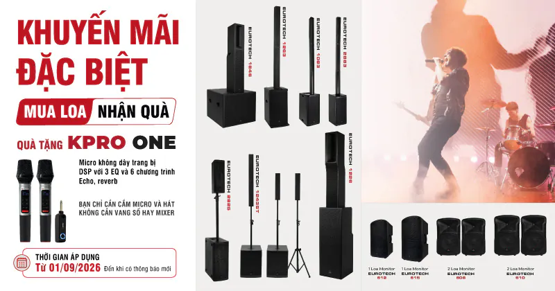 HOT: Mua loa Eurotech nhận ngay micro không dây KPRO One